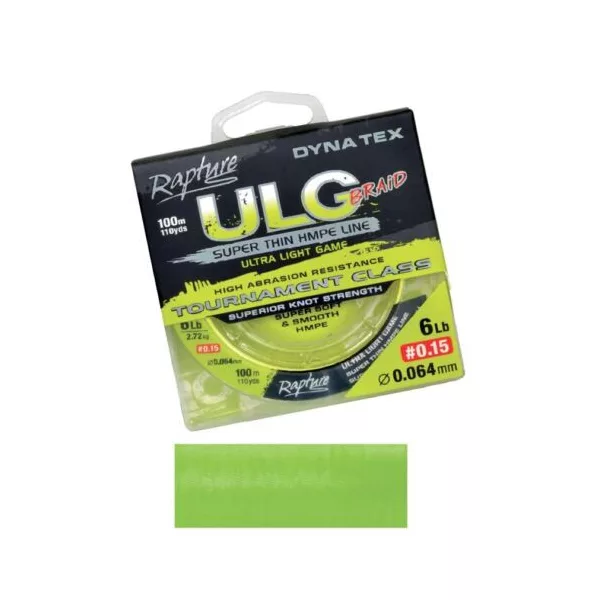 Rapture Dyna-Tex ULG lime 100m 0,054mm Pletena Glavna Vrvica