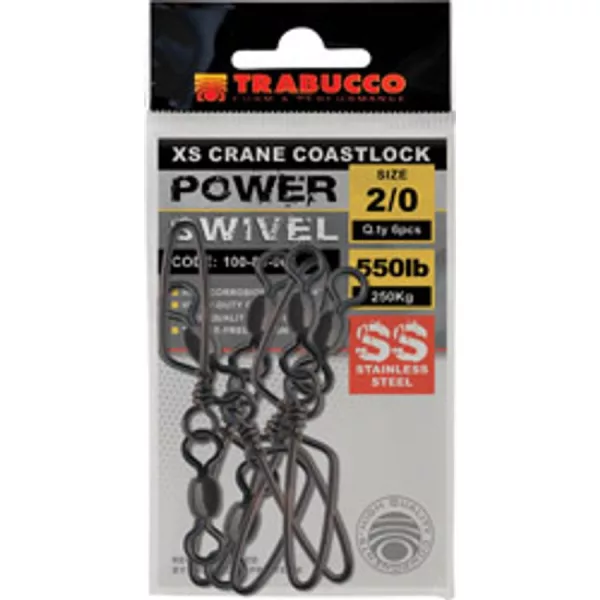 Trabucco SS X-Strong Crane W/Coastlock Snap 01 Vrtljivka s sponko 8 kos
