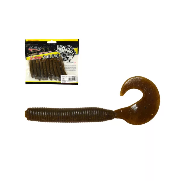 Arno Salted Twister Brown 13cm Plastična vaba 10 kos