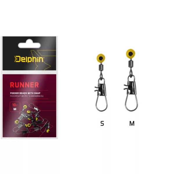 Feeder tekač in vrtljivi karabin Delphin RUNNER / 10 kos S