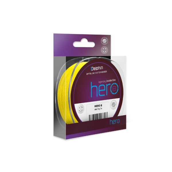 Delphin HERO 8 0,30mm Pletena Fluo rumena