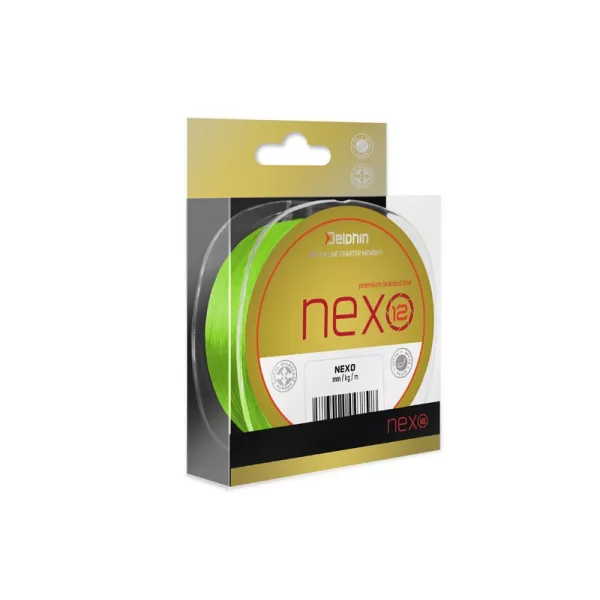 Delphin NEXO 12 / fluo zelena 0,18mm 28,6lbs 130m pletena glavna vrvica