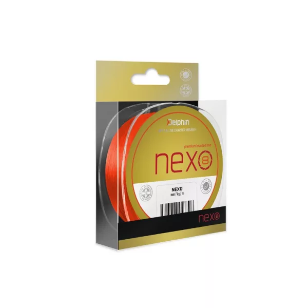Delphin NEXO 8 / fluo oranžna 0,25mm 41,6lbs 300m pletena glavna vrvica