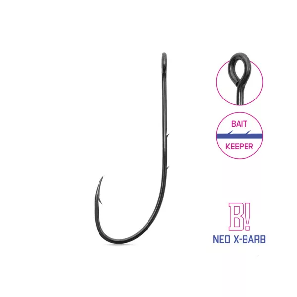 Delphin B! Neo X-Barb 3/0 Kavelj za čeburaško z ušesom in brado 10 kosov