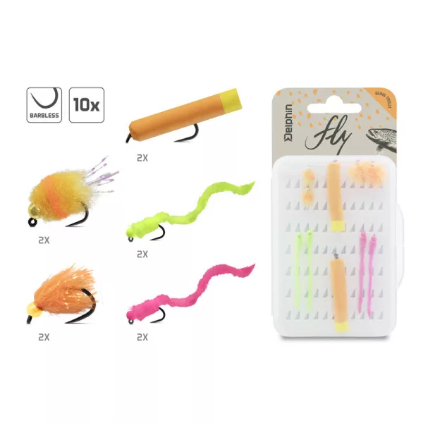 Delphin Fly Bung Trout Műlégy Készlet 10db