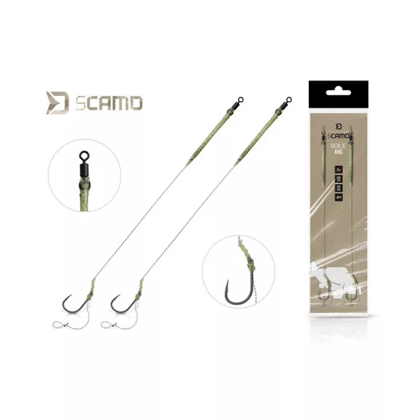 Delphin sCamo Boilie Rig 2 Füles, Szakállas Fonott Előkötött Horog 2db