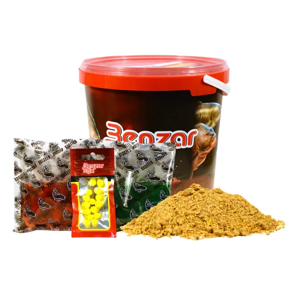 Benzar Mix Instant Groundbait Mix Krap Krmna mešanica v vedru z vabami 3kg
