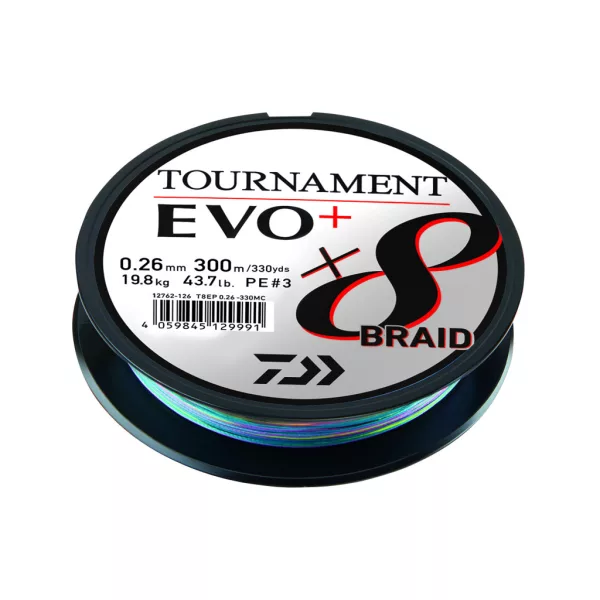 Daiwa Tournament X8 Braid Evo+ Multi-Color 0,16mm 1000m Fonott Főzsinór