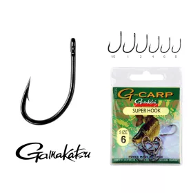   Gamakatsu G-Carp super Črn 1 10 kosov/paket Feeder trnek z ušesom in bodico