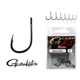   Gamakatsu G-Carp A1 Specialist Črna 2 10 kosov/paket Z ušesom Z brado Krapolovska trnek