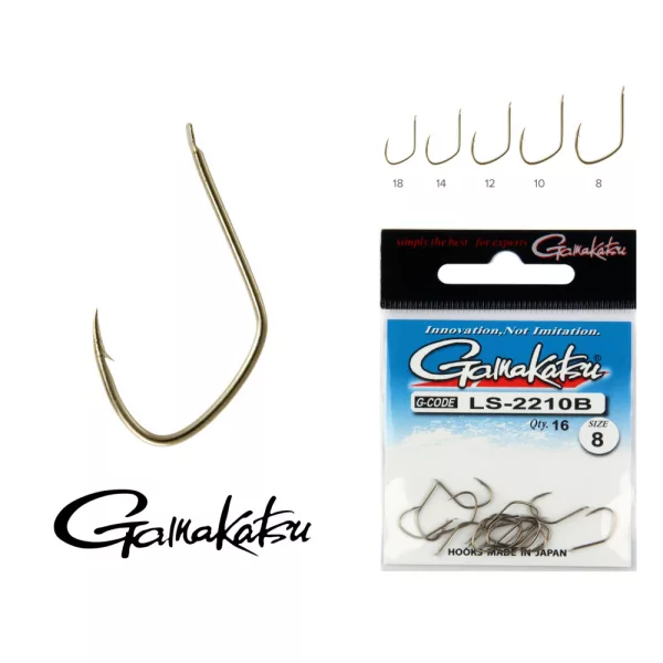 Gamakatsu LS-1810B/012 N/L Srebrna 12 16db/csomag Trnek za hranjenje z lopatko in brado