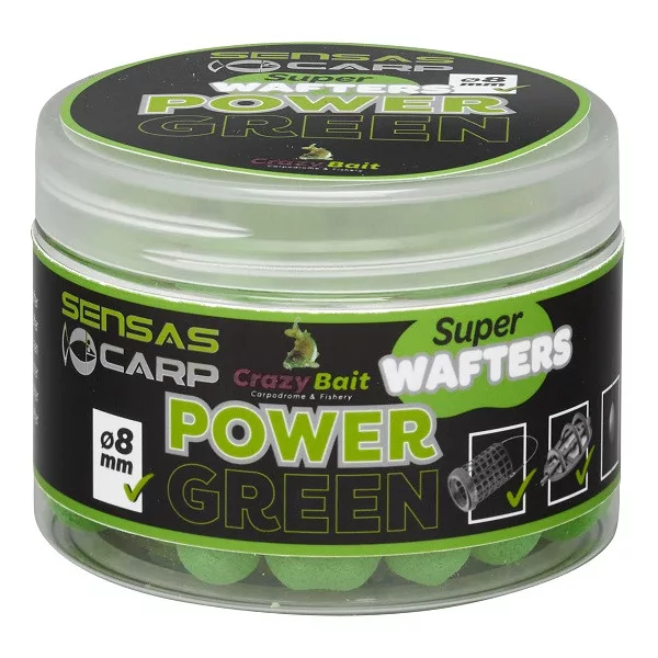 Sensas Wafters Super Power Green Česen 8mm Wafters 80gr