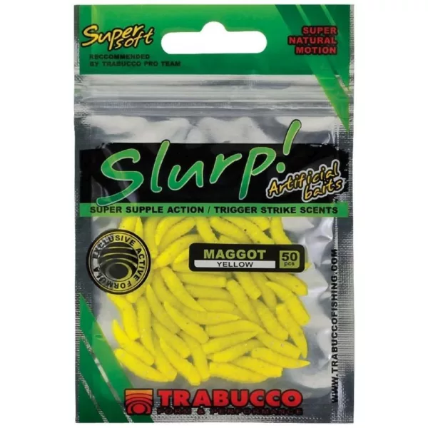 Trabucco Slurp Bait Maggot Yellow Rumena Umetni črv 50db