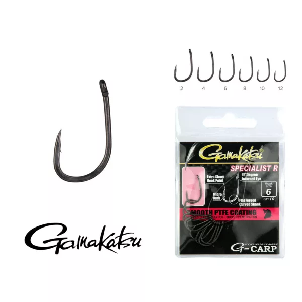 Gamakatsu LS-2263NSB/012 A1 Črn 12 15 kosov/paket Feeder trnek z ušesom in bodico