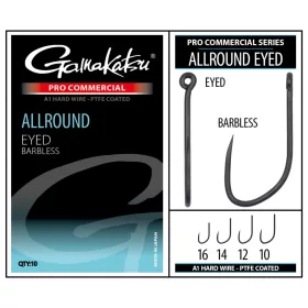   Gamakatsu Coars Pro-C Allround Eyed A1 PTFE BL Trnkast brez ostri (kavelj) z očescem #16