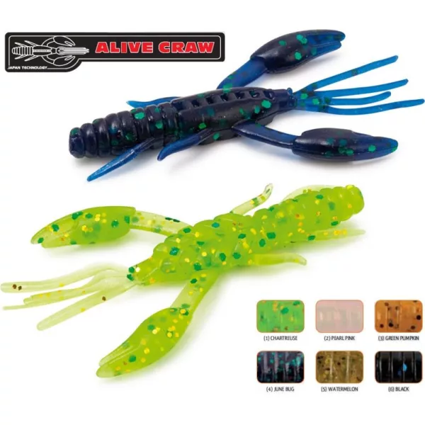 Rapture ULC Alive Craw 5cm 1,8gr Black Mehka gumijasta vaba 12 kosov