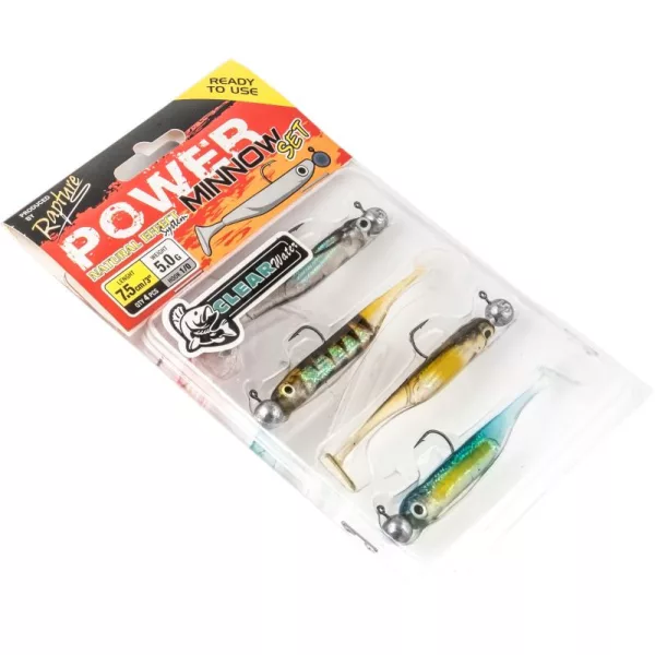 Rapture Power Minnow Set Shad Tail Clear Water 7,5cm 5gr Mehka gumijasta vaba 4 kosov