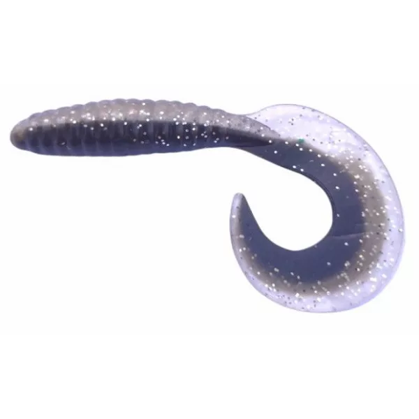 Rapture Fun Tail Grub 6,5cm Black Silver Plastična vaba 10 kosov