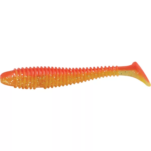 Rapture Ribbed Swing Shad 4cm Flame Yellow Plastična vaba 14 kos