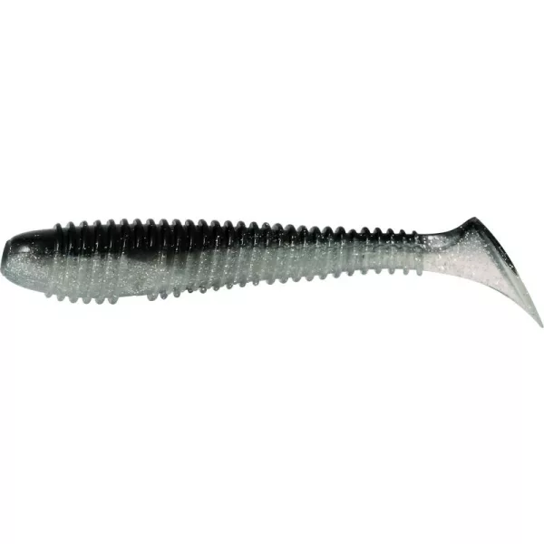 Rapture Ribbed Swing Shad 4cm Black Silver Plastična vaba 14 kos