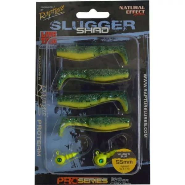 Rapture Slugger Shad Set 5,5cm Rumena & Modra 4+2kom Komplet umetnih vab
