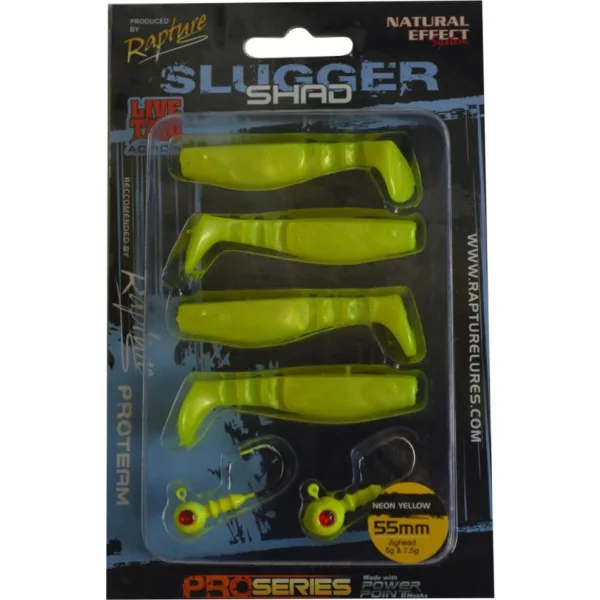Rapture Slugger Shad Set 5,5cm Neon Yellow 4+2 kos Set umetnih vab