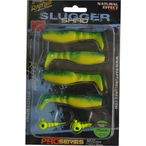 Rapture Slugger Shad Set 7,5cm Rumena / Modra 4+2kom Komplet umetnih vab
