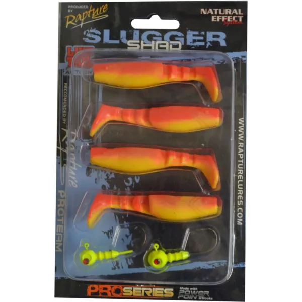 Rapture Slugger Shad Set 7,5cm Plameno Rumena 4+2kom Komplet umetnih vab