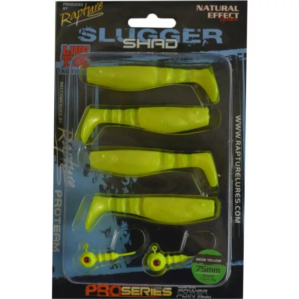 Rapture Slugger Shad Set 7,5cm Neon Rumena 4+2kom Komplet umetnih vab