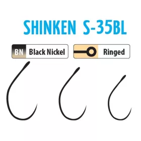   Trabucco Shinken Hooks S-35BL BN #6 Trnek brez bodice za vrtavke 10db