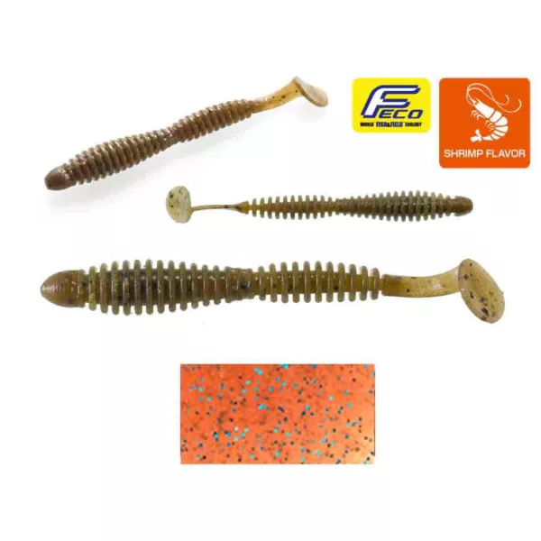 Tiemco Locoism Flexy Shad 8,9cm #142 Cinnamon/BLF Plasztik Csali 7db