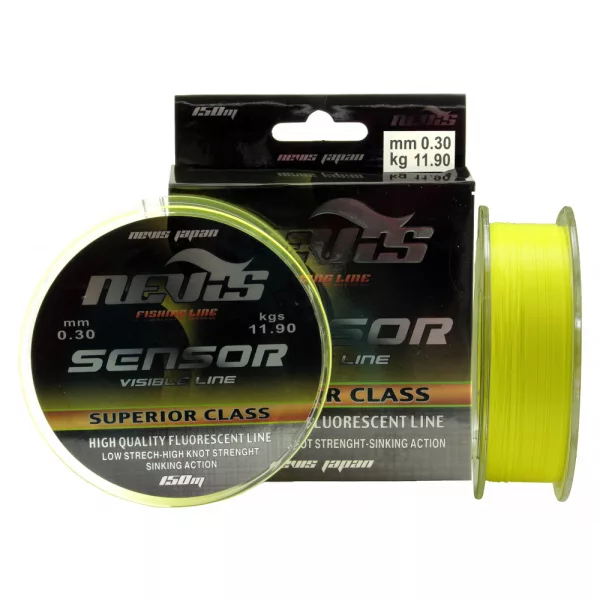 Nevis Sensor Fluo 150m 0.28mm Monofil glavna vrvica-Fluo rumena