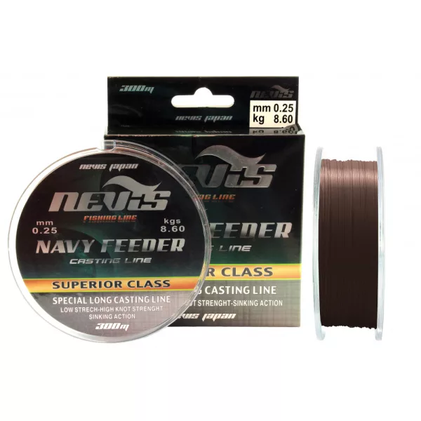 Nevis Mornarsko Feeder 150m 0.16mm Monofilna glavna vrvica-Rjava