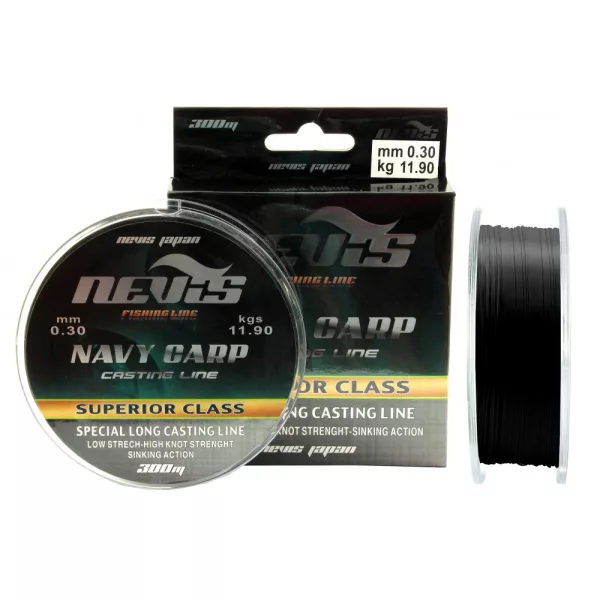 Nevis Navy Carp 150m 0.18mm Monofil glavna vrvica-Črna