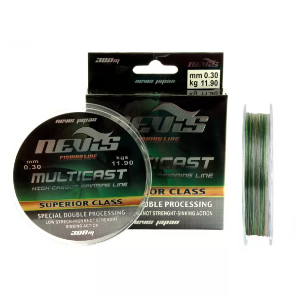 Nevis Multicast 300m 0.25mm Monofil glavna vrvica-Večbarvna