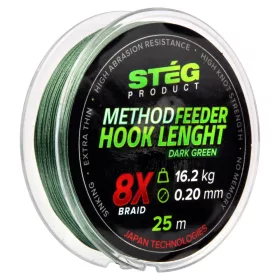   Stég Stég Method Feeder predvrvica 0.16mm 25m Pletena predvrvica-Temno zelena