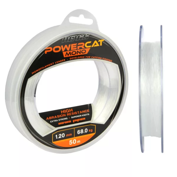 Nevis Powercat predvrvica za soma mono 50m 1.3mm Monofilna predvrvica-Prozorna