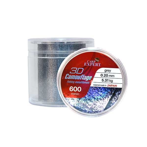Carp Expert 3D Camouflage Szürke-Fekete 0,25mm Monofil Főzsinór 600m