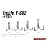 Decoy Y-S82 Super Heavy Duty #4/0 Füles Szakállas Háromágú Horog 6db