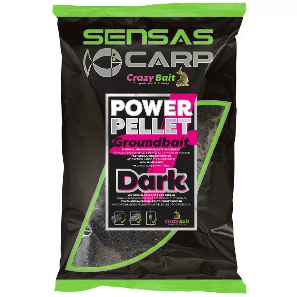 Sensas UK Power Pelet Plus Temna Vaba 2kg