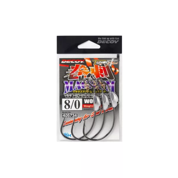 Decoy Worm 130M Makisagu Magnum #10/0 14gr Súlyozott Offset Horog 2db