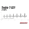 Decoy T-S21 Belly Hook #1/0 Füles Szakállas Háromágú Horog 4db