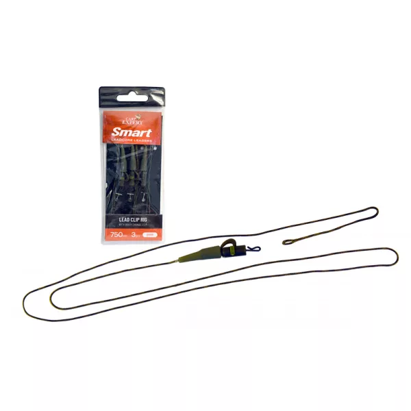 Carp Expert Smart 75cm Zelena Vnaprej vezan Leadcore Rig s hitro sponko 3 kosov
