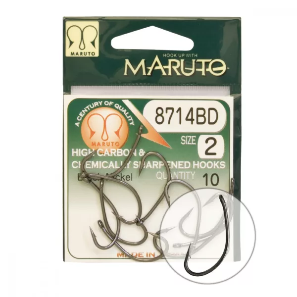 Maruto Trnek 8714Bd Carp Hooks Hc T.D.E.5° Barbed Forged Black Nickel 2