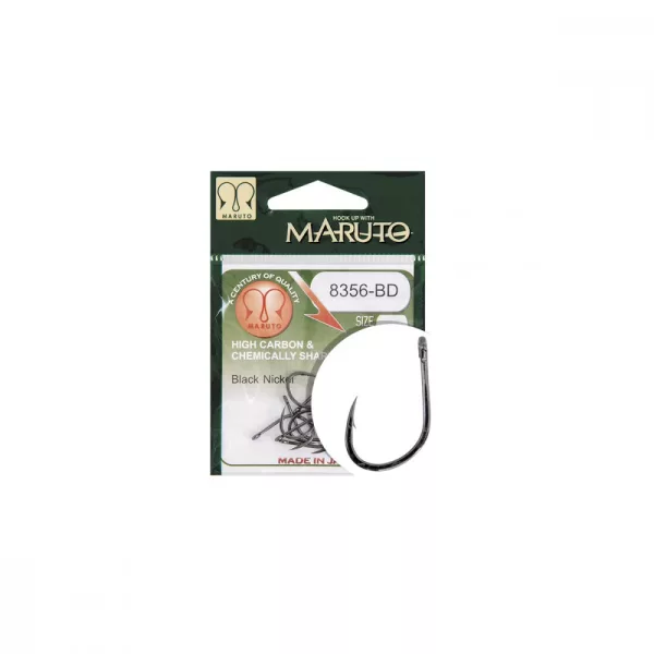 Maruto Trnek 8356-Bd Carp Hooks Barbed Forged Straight Eye Hc Black Nickel 12