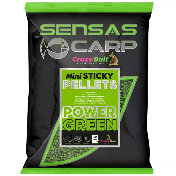 Sensas Pellet Mini Sticky Green Krmni peleti 700gr