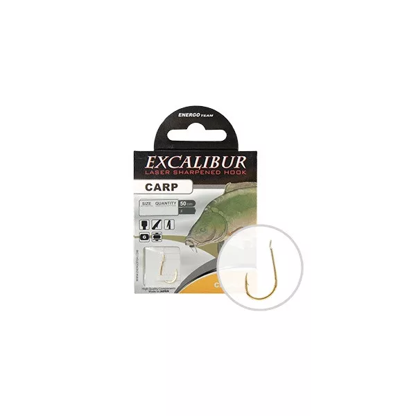 Excalibur Pleten kavelj Carp Classic, Gold št. 8