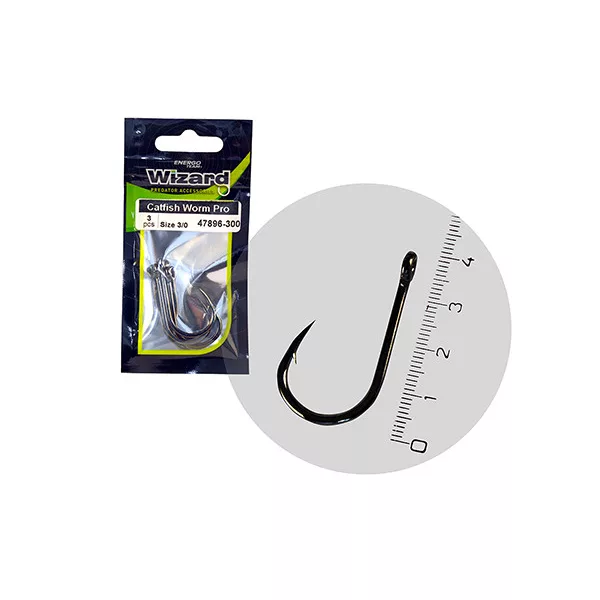 Wizard Catfish Worm Pro Brazed z očesom in z rožičkom 4/0 Trnek za soma