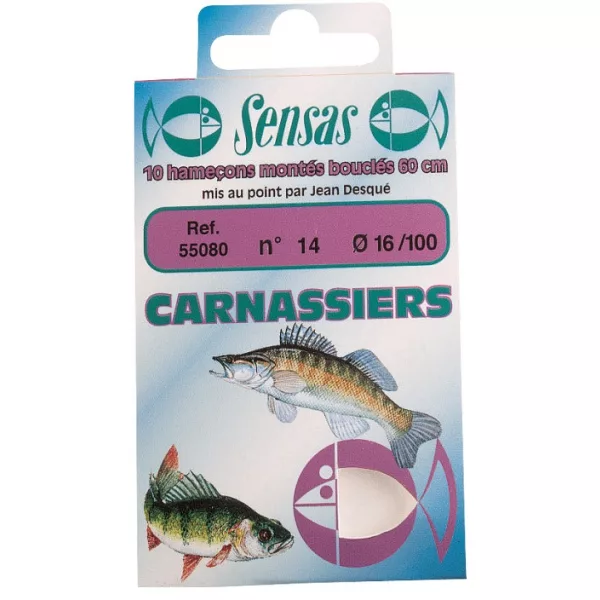 Sensas Predator Strong Bronast 60cm 0,22mm 6 Monofilamentni predvezani trnek 10 kosov