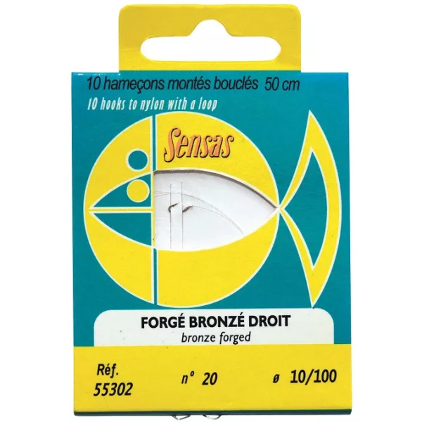 Sensas Straight Forged Bronz 50cm 0,22mm 6 Monofil Predvezana trnek 10 kos